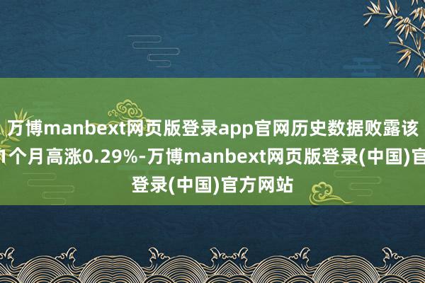 万博manbext网页版登录app官网历史数据败露该基金近1个月高涨0.29%-万博manbext网页版登录(中国)官方网站