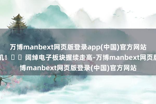 万博manbext网页版登录app(中国)官方网站助您挖掘后劲主题契机！		阔绰电子板块握续走高-万博manbext网页版登录(中国)官方网站