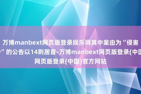 万博manbext网页版登录娱乐网其中案由为“侵害商标权纠纷”的公告以14则居首-万博manbext网页版登录(中国)官方网站
