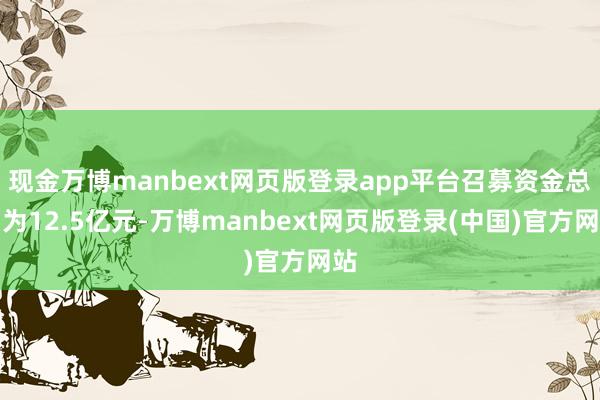 现金万博manbext网页版登录app平台召募资金总和为12.5亿元-万博manbext网页版登录(中国)官方网站